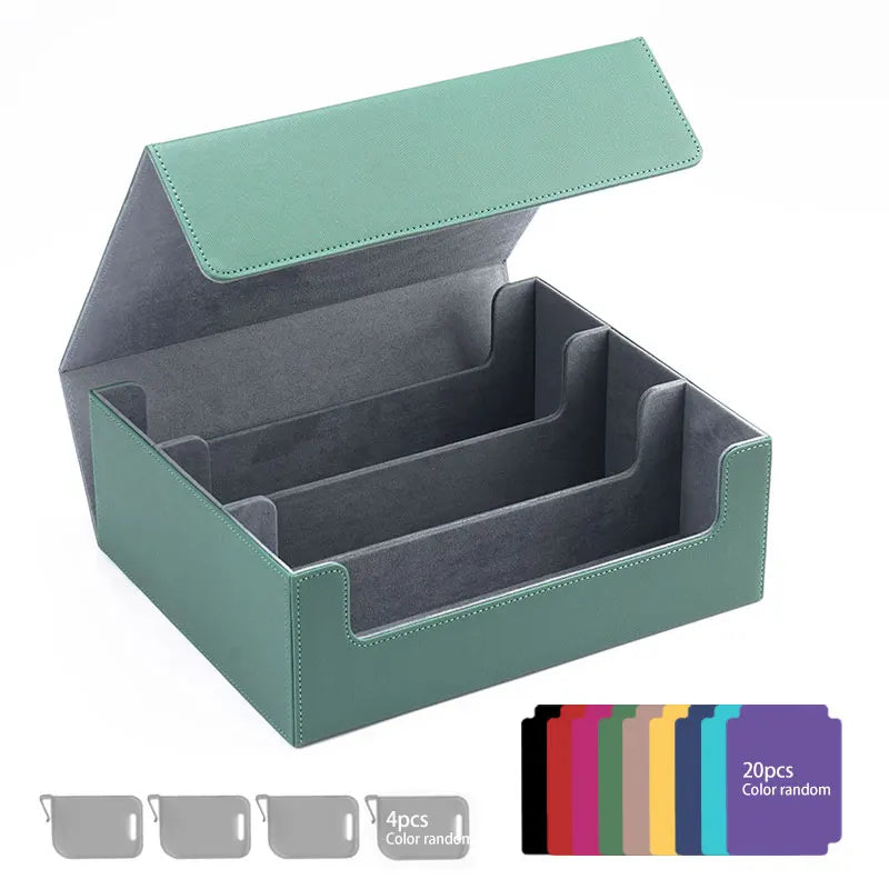 Leather Storage Box for Trading Cards Designed for MTG Decks, Trading Card Box, Commander Card Box for Pokemon for Magic for TCG