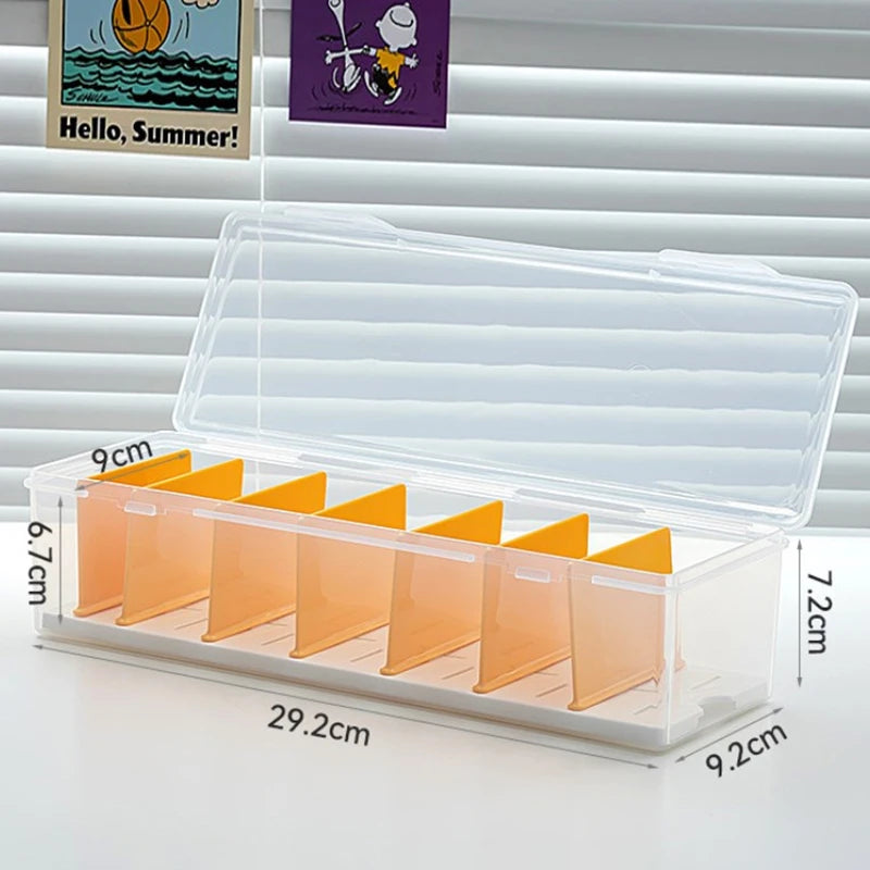 Clear Plastic Compartmentalized Organizer Box Holds 550+ Game Cards Storage Box with Adjustable Divider for PTCG/MTG Cards