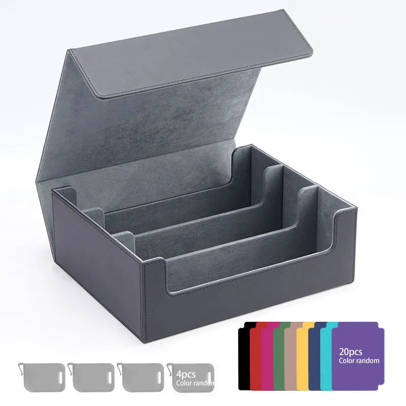 Leather Storage Box for Trading Cards Designed for MTG Decks, Trading Card Box, Commander Card Box for Pokemon for Magic for TCG