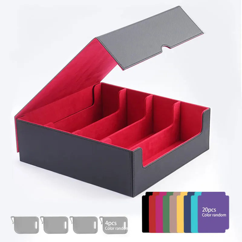 Leather Storage Box for Trading Cards Designed for MTG Decks, Trading Card Box, Commander Card Box for Pokemon for Magic for TCG