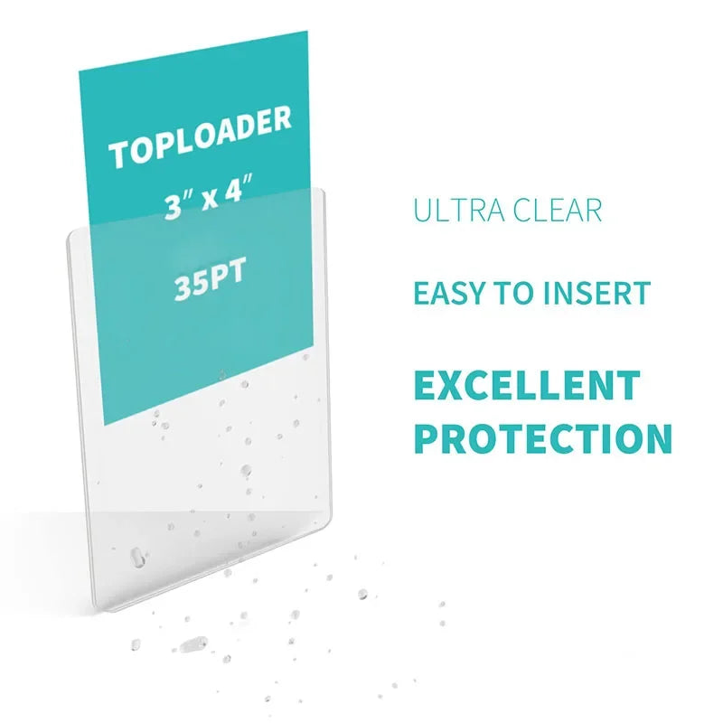25Pcs Card Sleeves Holder Game Cards Toploaders PVC Hard Plastic Toy Top Loaders for Protectors Trading Storage Gift 3 X 4Inches