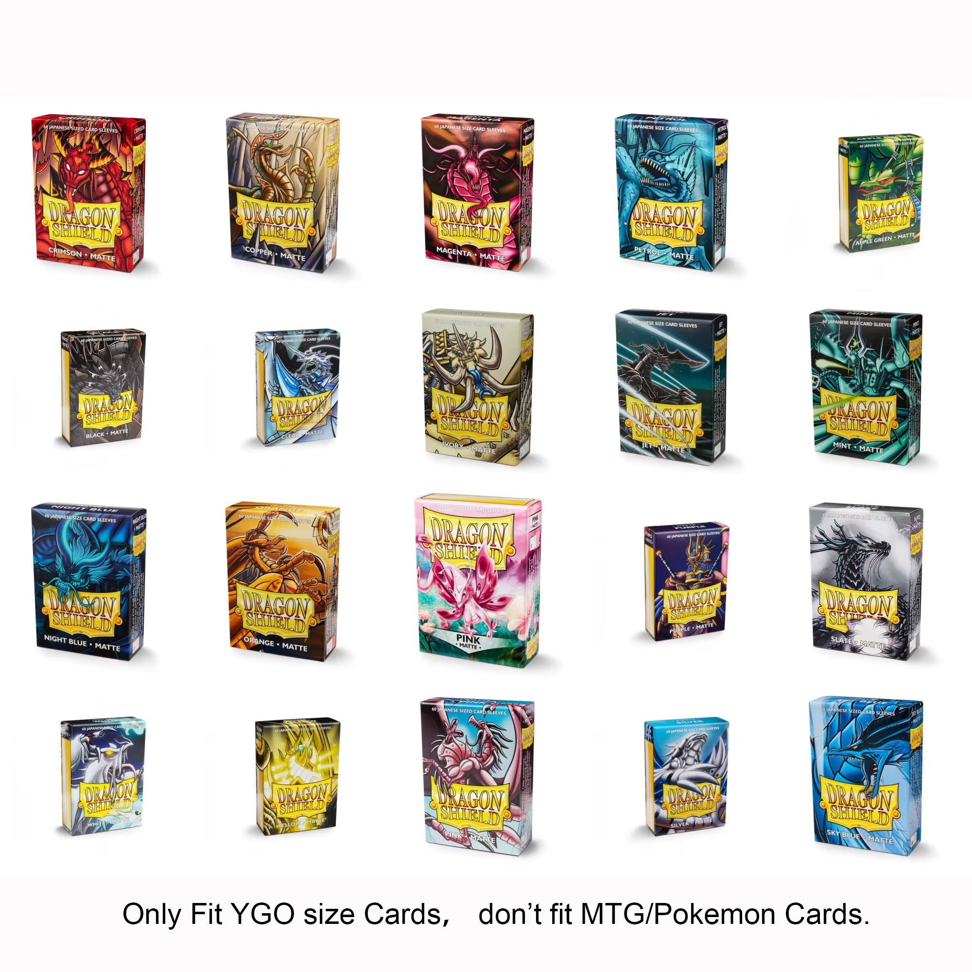 Dragon Shield 60Pcs/Box YGO Game Cards Sleeves Playing for Japanese Yu-Gi-Oh Small Sized MINI Board Game Cards Protector Cover